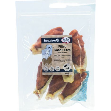 Beeztees Hundesnack Kaninchenohren mit Huhn 150 g