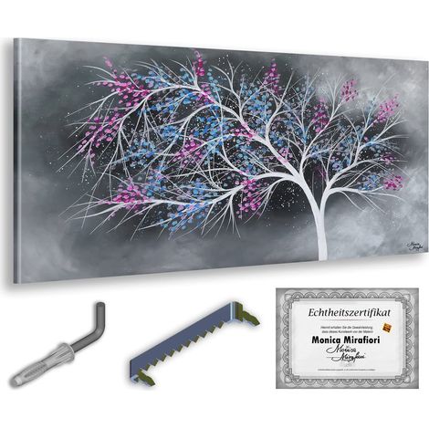 Monica Mirafiori Dipinto a mano al 100% Quadro Albero della Vita 140x70 cm Dipinto dipinto a mano Pittura acrilica Quadro acrilico di grandi dimensioni Arte moderna Stampe artistiche (1/5)