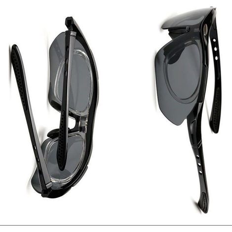 Lunettes de sport légères à monture noire polarisée, idéales pour le cyclisme, la course à pied et la pêche en extérieur. Elles sont fournies avec 5 verres. (1/2)
