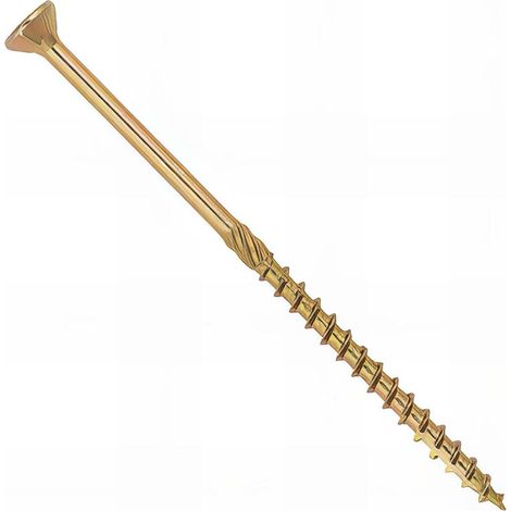100 Vis bois Torx à tête fraisée plate expert - zingué jaune - anti-fendage - moletage de serrage - 5x100