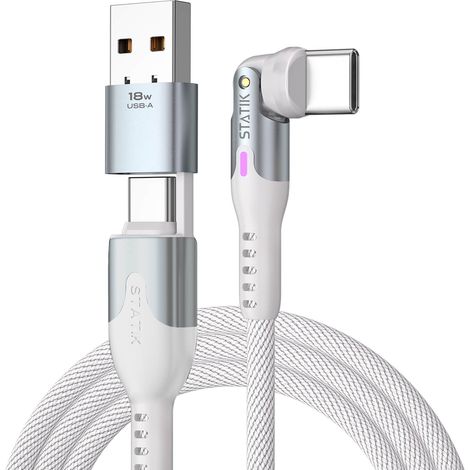 Statik powerpivot pro nylon intrecciato da usb c a usb c 1 m bianco