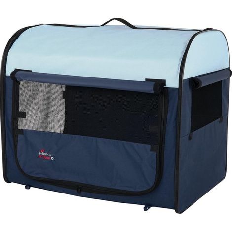 Trixie Transport-Hütte dunkelblau/hellblau M 55 × 65 × 80 cm