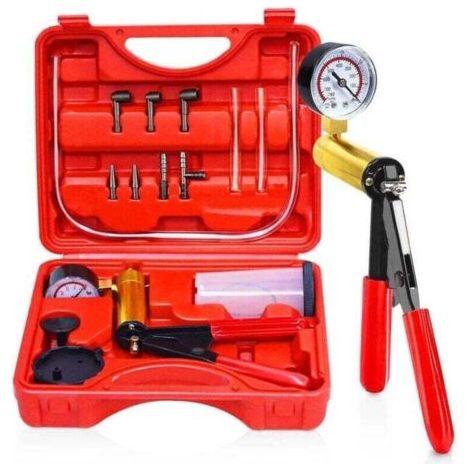 [JAMAIS UTILISÉ]Coffret Pompe purge Purgeur liquide de Frein Testeur de Circuits à dépression,Pompe à Vide Manuelle,Vide Kit Outil de Réparation pour Voiture (1/4)