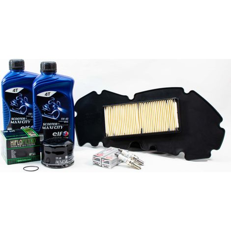Kit Révision Filtres Bougies pour PIAGGIO MP3 530 HPE Exclusive ABS de 2022 à 2024 - ELF SCOOTER 4 MAXI CITY 5w40 2L