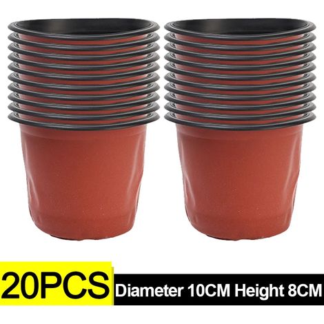 (20 pièces) Pots de pépinière flexibles pour semis, pots en plastique pour plantes grasses, semis, boutures et repiquages (1/4)