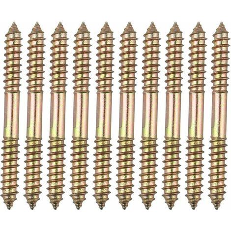 10 boulons de fixation pour meuble Cheville - M8 x 80 MM à tête double extrémité - Bois à bois (1/5)