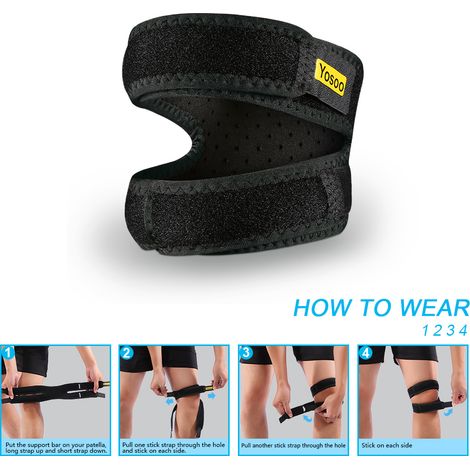 Verstellbare Sport-Kniebandage für die Kniescheibe mit Stützband (1/5)