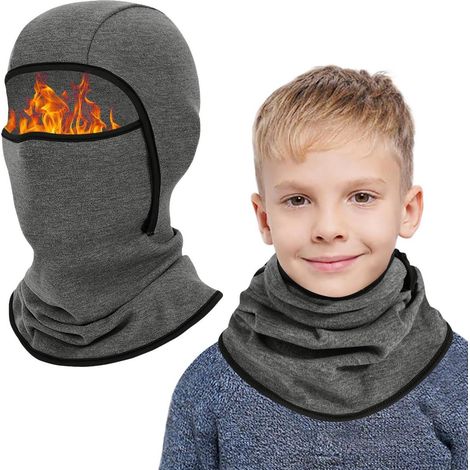 Kinder Sturmhaube Winter 6-14 Jahre, Winddicht Fleece Skimaske Radfahren Gesichtsmaske unter Helm (1/5)