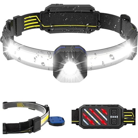 Rechargeable headlamp, 500 lumens, 10 lighting modes, 1200 mAh battery, 230° wide angle, IPX4 waterproof, for camping and hiking (1/4)