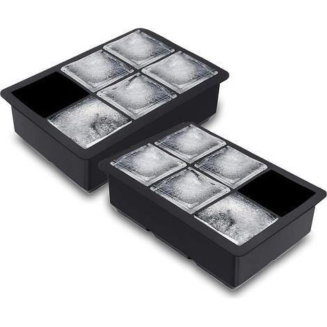 Eiswürfelformen aus Silikon für Pürees, Cocktails, Whisky, Eiscreme, 6 Fächer, 2 Stück (1/5)