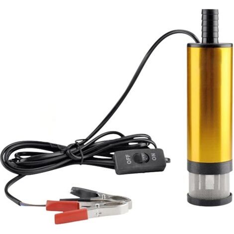 Pompe à Huile de Voiture électrique DC 12V 24V for pompage, Pompe de Transfert de Carburant en Alliage d'aluminium d'aluminium Submersible 12L / Min Pompe à Carburant(24V 38mm) (1/5)