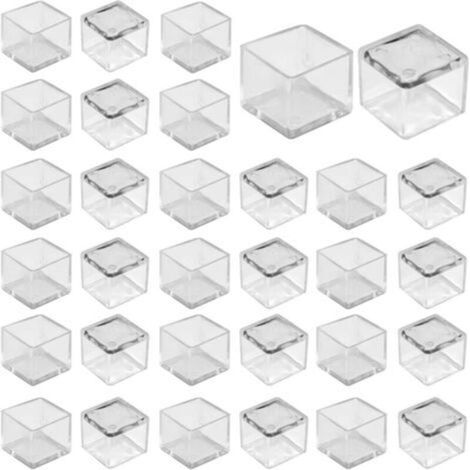 Capuchons de jambe de chaise Chaussettes de chaise en silicone Pied de tabouret de table pour pieds carrés de 25 mm (32 pièces) (1/5)