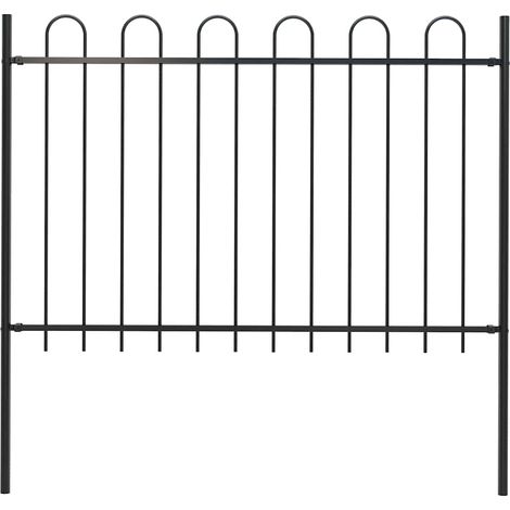 Clôture de jardin-Grillage de jardin avec arceau en acier 181 x 120 cm Noir (1/5)