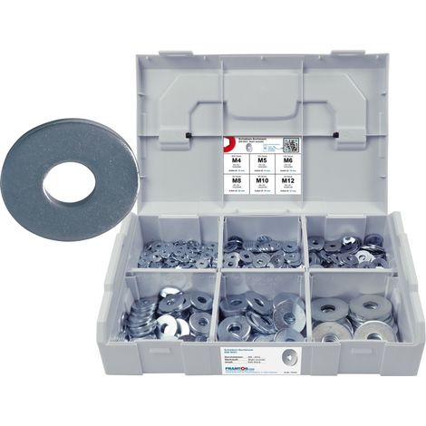 FRANTOS L-BOXX Mini 640 tlg. Unterlegscheiben DIN 9021 Sortiment Set (Stahl verzinkt)