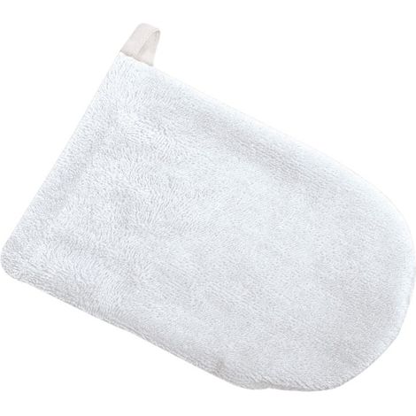 Toallita de mano de rizo de bambú blanca