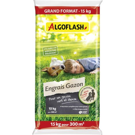 Engrais Gazon, Grand Format, Utilisable en Agriculture Biologique - 15 kg (1/3)