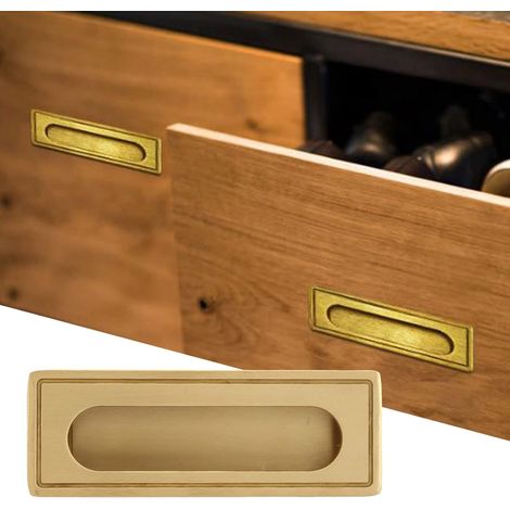 Poignée intégrée, poignée de tirage encastrée en Laiton pour poignées de Porte d'armoire de Cuisine poignée de Placard de Cuisine Armoire Armoire poignées de tiroir (1/5)