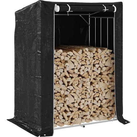 Brennholzregal mit Regenschutz 150x100x200 cm Verzinkter Stahl