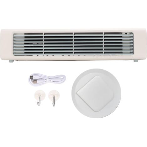 Ortviai Ventilateur sur pied USB 3 vitesses, compact et silencieux, blanc – pour bureau, chambre ou salon (1/5)