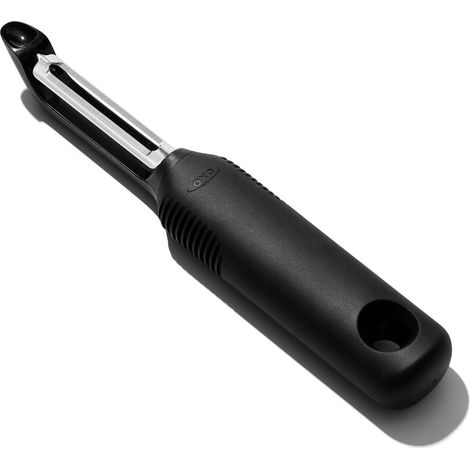 Éplucheur oscillant inox – légumes, ergonomique, finition noire