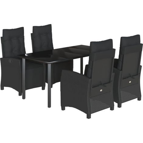 Maison Exclusive - Set de muebles jardín 5 pzas con cojines ratán (1/5)