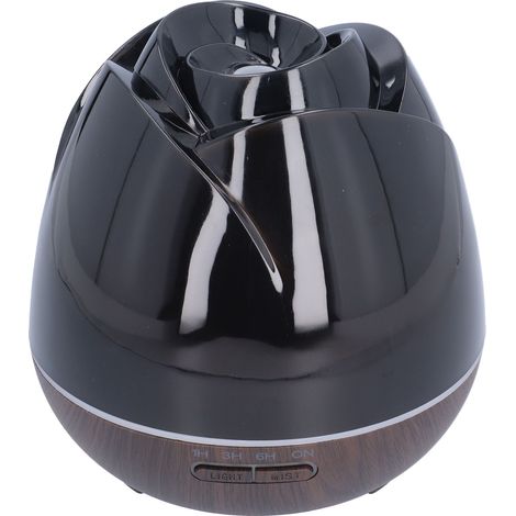 Humidificateur d'air imitation bois 400 ml avec télécommande, diffuseur d'aromathérapie et veilleuse. Prise 100-240 V. (1/5)