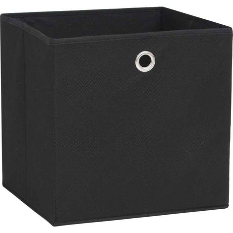 Cajas de almacenaje 10 uds tela no tejida negro 28x28x28 cm vidaXL