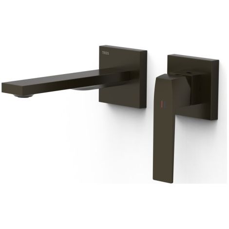 Mitigeur lavabo encastré bec 180 mm Noir Bronze - TRES 20230021KMB