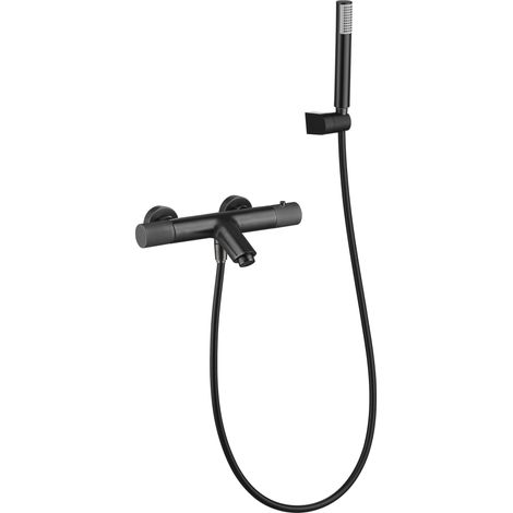 Grifo de bañera/ducha termostático Line Black Gun Metal [ IMEX® ]