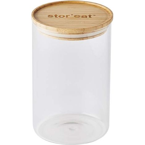 Bocal De Stockage Connecté Stor'Eat Verre Borosilicate Résistant Protège de l'Humidité Couvercle Hermétique Coloris Bambou Sans BPA 1300 ml (1/5)