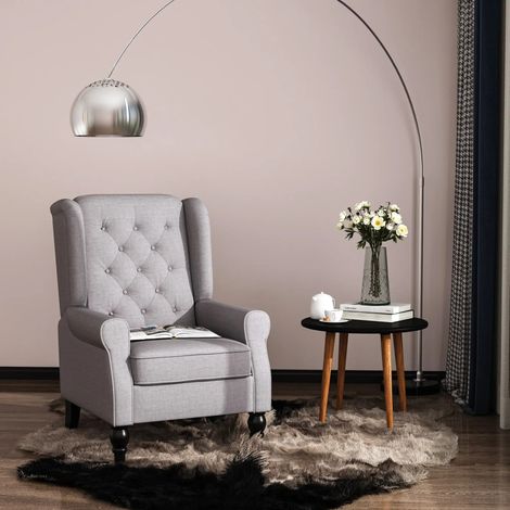 Relax-Ohrensessel grau mit Polyesterbezug, 74 x 86 x 102 cm HAVRYA (1/5)