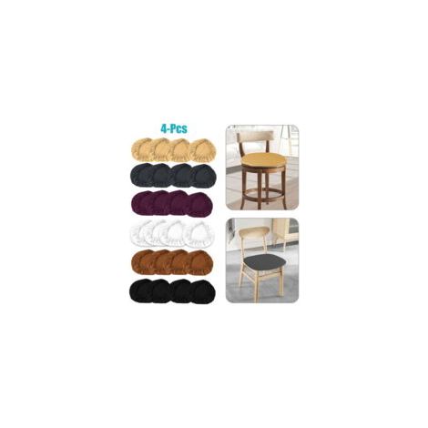 Set mit 4 Stuhlhussen aus Stretch-Spandex, geeignet für Esszimmer- und Küchenstühle. Elastische Sitzkissenbezüge, passend für runde und eckige Stühle. – Crezuo