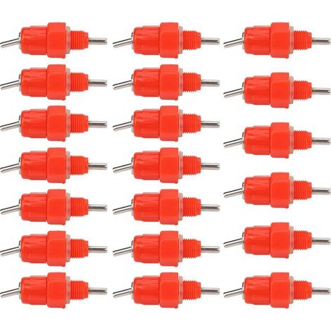 20pcs Tétine Abreuvoir Automatique pour Poule, Canard, Volaille, Système d'eau avec Vis à Vis pour Élevage et Alimentation du Bétail équipement (1/5)