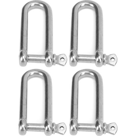 4 manilles en U en acier inoxydable, rallonges pour élingues en U, manilles de levage pour câbles métalliques, 6 mm / 0,2 po (1/5)