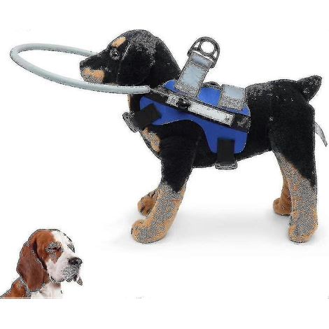 Blindenhund-Führungsgeschirr, Blindenhund-Halo, Haustier-Antikollisionsring zum Schutz von Katzen und Hunden mit Blindheit und verschwommenem Sehen (blau S) (1/5)