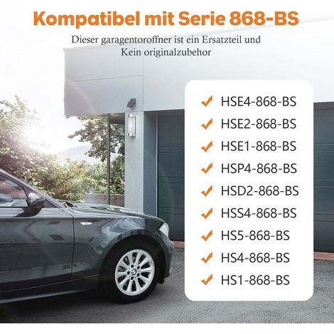 868-MHz-Torfernbedienung, Handsender für HSE2-868-BS, HSE-4-868-BS, HS1-868-BS, HS4-868-BS, HSS4-868-BS, HSP4-868-BS, Torfernbedienung für Hörmann-Handsender, Tor- und Garagentorfernbedienung (1/4)