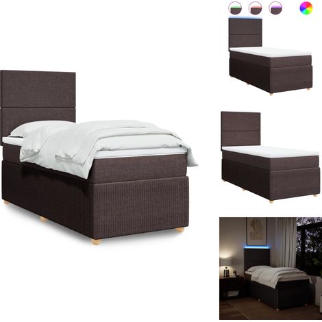 Sommier à lattes de lit avec matelas Marron foncé 80x200 cm - Sommier À Lattes De Lit - Sommiers À Lattes De Lit - Lit - Meuble De Chambre À Coucher (1/5)