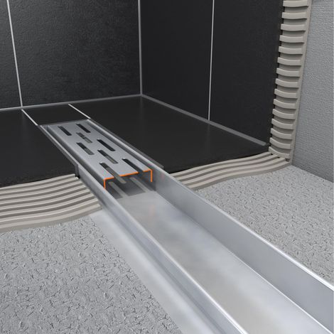 Easy Drain Compact caniveau de douche plaque simple avec sortie latérale 6x60cm 50mm inox (1/5)