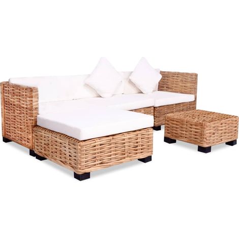 Set di divani in rattan naturale da 14 pezzi 020014493