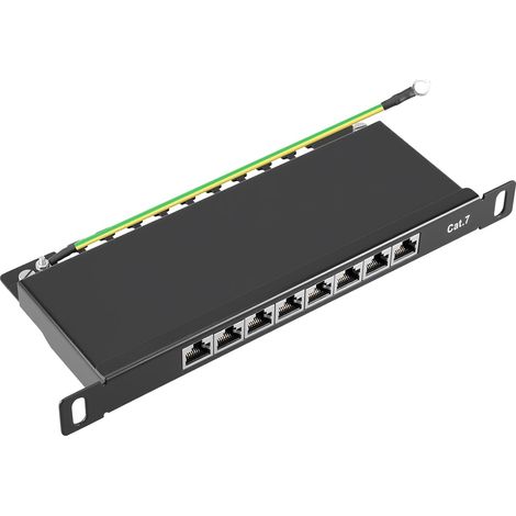 CAT 7 Patch Panel 8 Port Shielded Patch Panel for Wall and Desktop Mount 8 RJ45 Sockets LSA+ Distribution Panel High Speed Network Patch Panel (1/5)