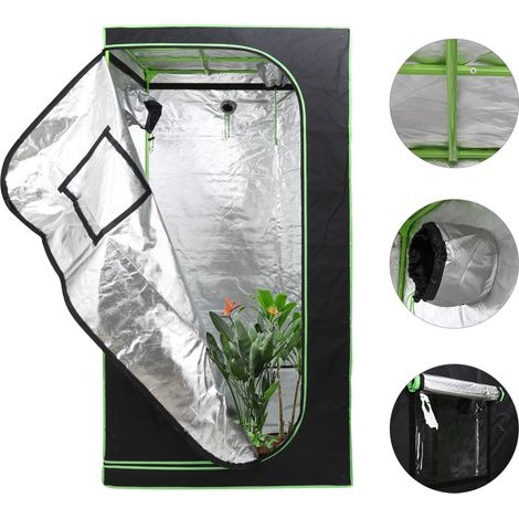Randaco Grow Room 100x100x200cm - Tenda idroponica con finestra di osservazione - Nero