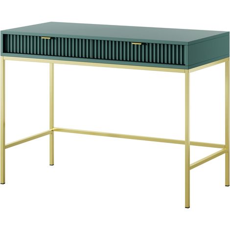 Toeletta: 2 cassetti, labrador, oro, 104 x 78 x 50 cm, maniglie dorate (1/5)