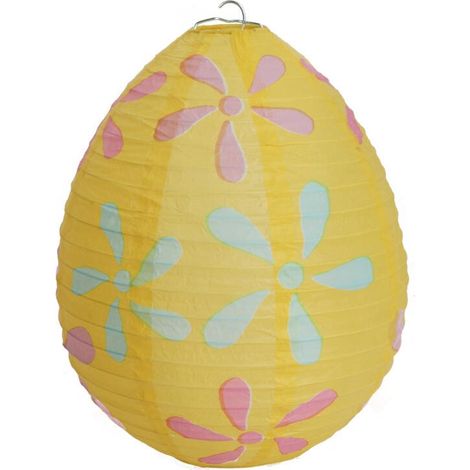 Faltbare Papierlaterne in Eiform, 25 cm, gelb (1/3)