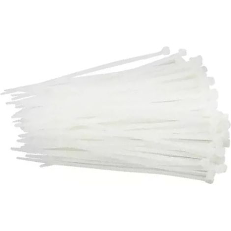 Lot de 30 serre-câbles en nylon blancs de 4,8 x 450 mm. Idéales pour organiser les câbles et sécuriser les éléments, offrant résistance et durabilité à chaque utilisation. Parfaites pour tout (1/2)