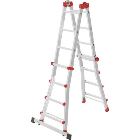 Hailo M80, Aluminium-Multifunktionsleiter, 4x4 Sprossen (1/5)