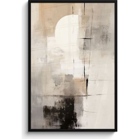 AFFICHE ENCADRÉE Abstrait - Art - Gris Decoration Murale Peinture 80x120 (1/5)