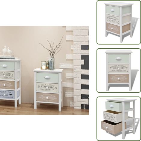 Mobiletto laterale - vidaXL Mobile in Stile Francese con 3 Cassetti in Legno - Stile francese
