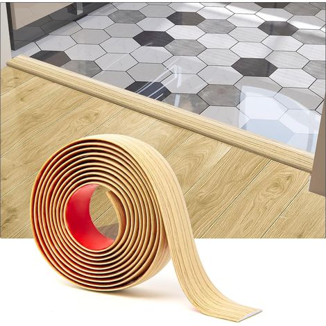 Bande de Transition Auto-adhésive en Vinyle Séparation Plate pour Joindre les Espaces Seuil de Moquette,Carreaux,304x4cm,Jaune (1/5)