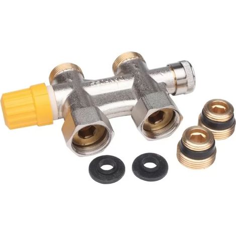 Danfoss 013G4742 VHS-UN 3/4 cuerpo recto bitubo para radiadores universales, distancia entre ejes 50, rad 1/2