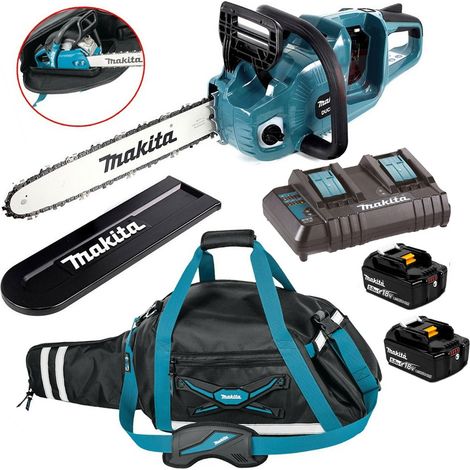 Makita DUC353CT2 Twin 18v / 36v LXT Cordless 35cm Chainsaw 2x5ah + Carry Bag